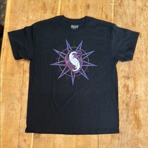 Black and Purple Cosmic Yin-Yang Short Sleeve Tee NWOT